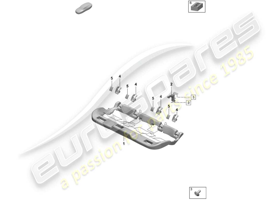 porsche 2025 (macan-e) diagrama de piezas de los sujetadores del asiento trasero