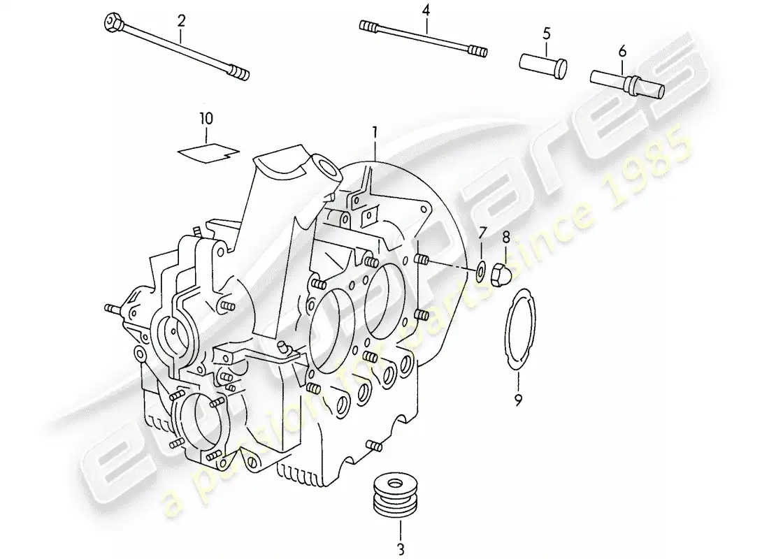 porsche 1955 (356/356a) crankcase - m >> 10 199 - m >> 21 780 - m >> 50 099 - m >> 21 999 - m >> 33 899 - m >> 40 999 diagrama de piezas