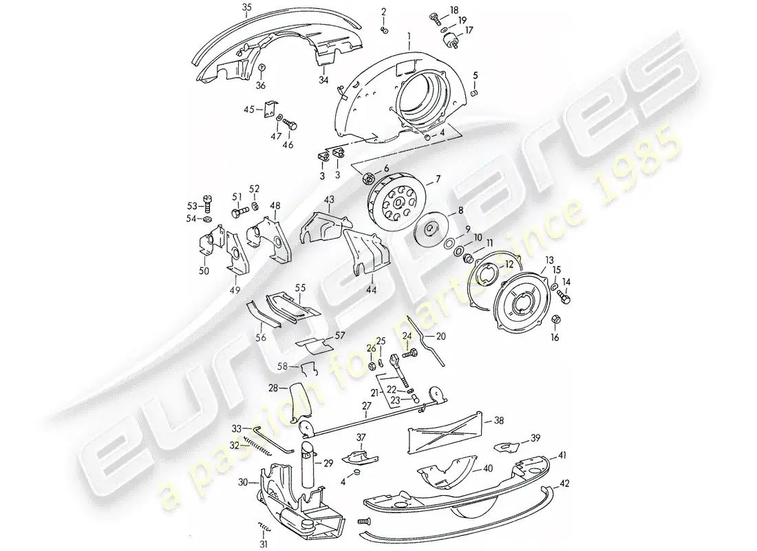 porsche 1955 (356/356a) aire acondicionado diagrama de piezas