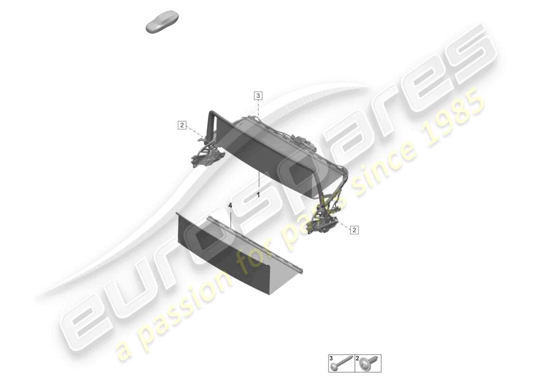 porsche 2024 (992-2 turbo / s) diagrama de piezas del cortavientos