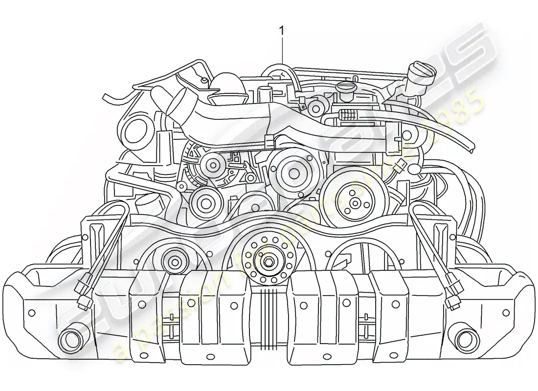 porsche 2009 997-2 turbo / gt2 motor de repuesto diagrama de piezas