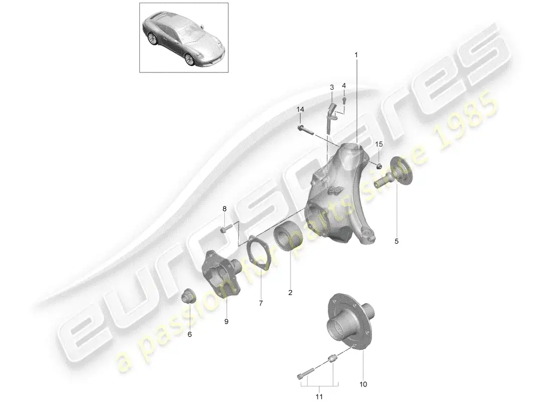 porsche 2017 (991-2) portador de ruedas diagrama de piezas