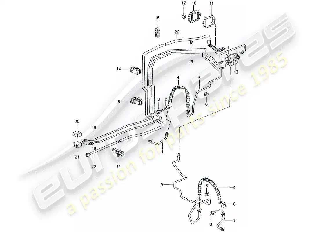 porsche 2003 (986 boxster) tubo de freno - eje delantero - bajos - tubo de vacío diagrama de piezas