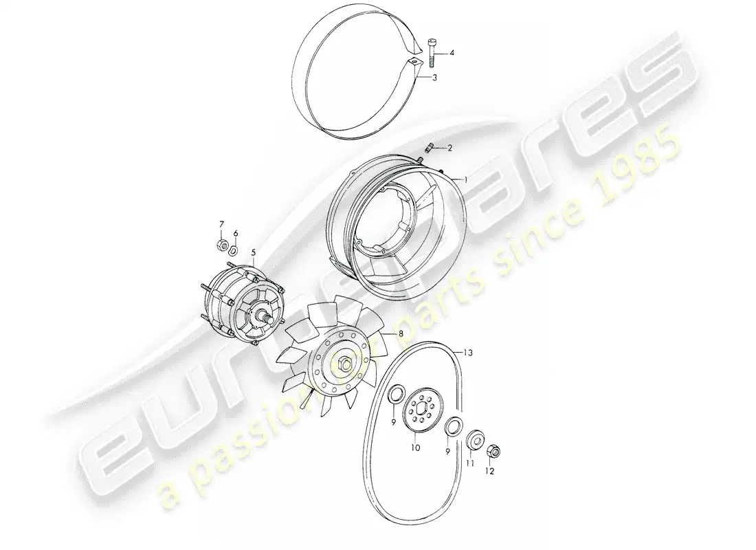 porsche 1966 (911/912) aire acondicionado diagrama de piezas
