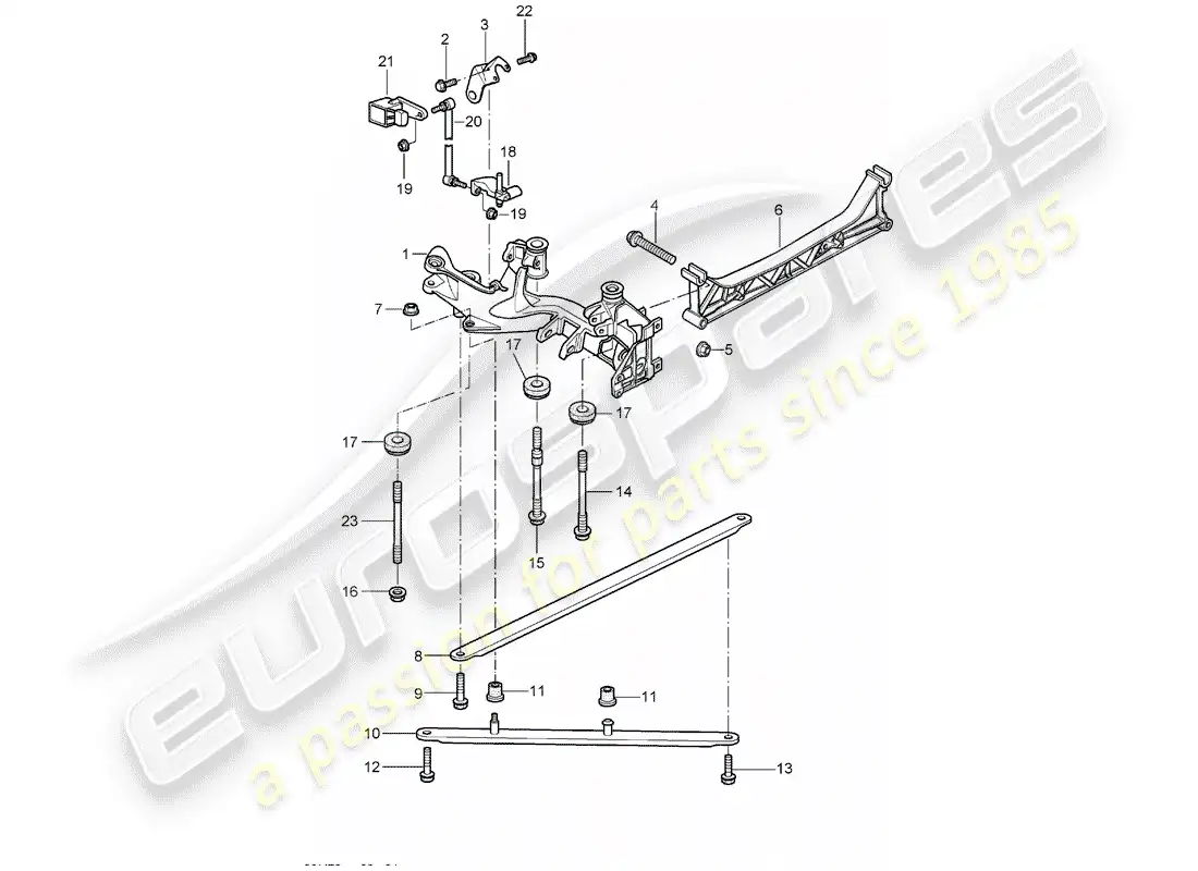 porsche 2005 (997-1) eje posterior diagrama de piezas