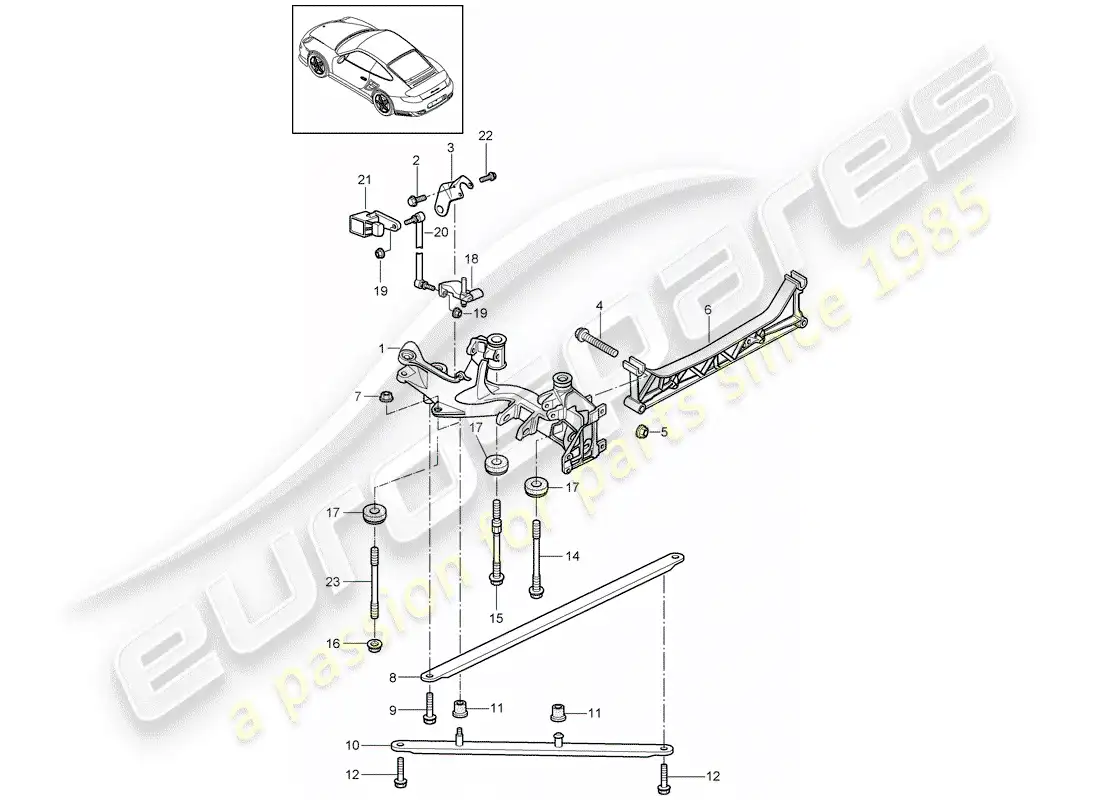 porsche 2013 (997-2 turbo / gt2 rs) eje posterior diagrama de piezas