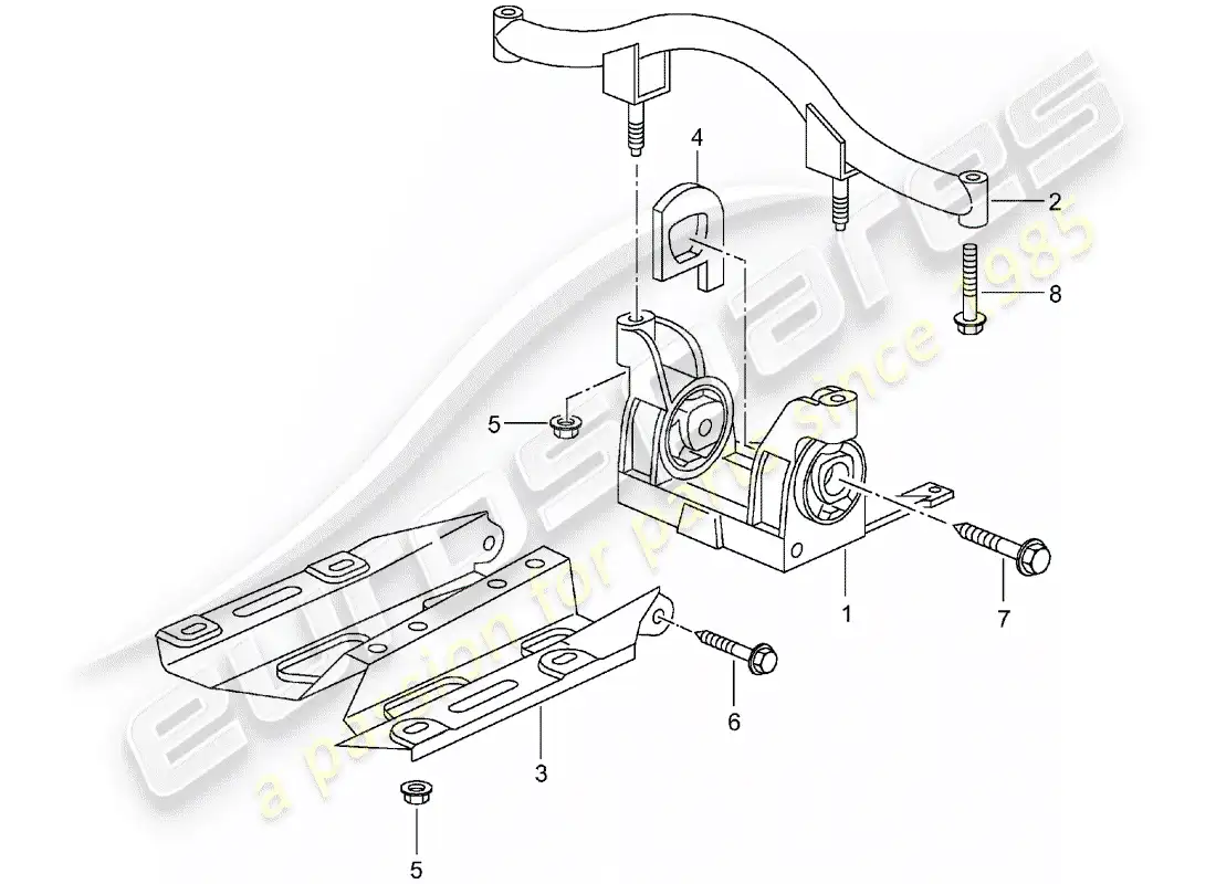 porsche 2002 (996 turbo / gt2) suspensión de la transmisión diagrama de piezas