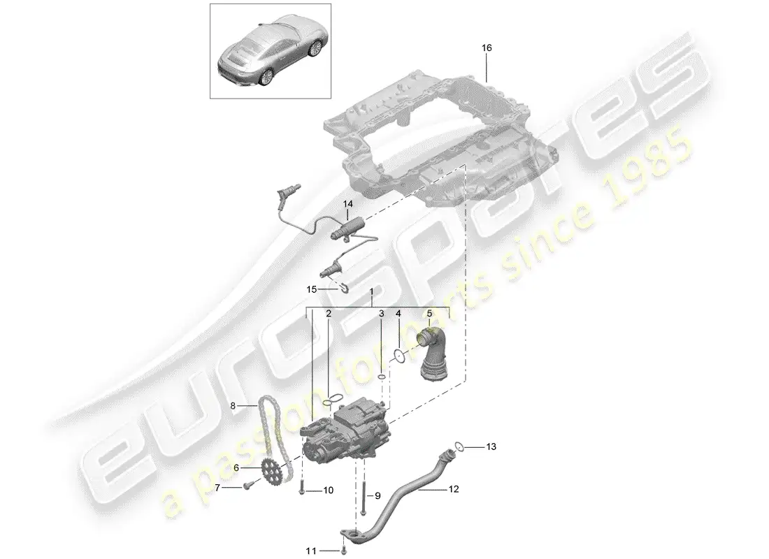 porsche 2020 (991-2) bomba de aceite diagrama de piezas