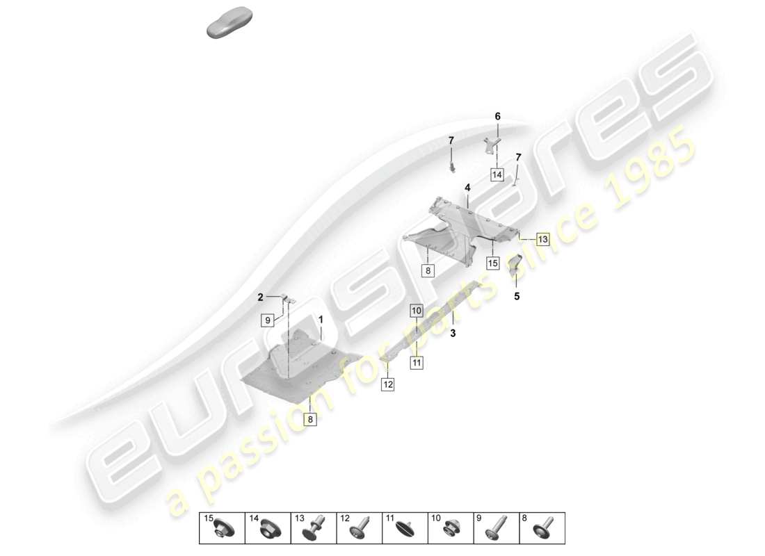 porsche 2025 (taycan 9j1-2) diagrama de piezas de accesorios para molduras de bajos