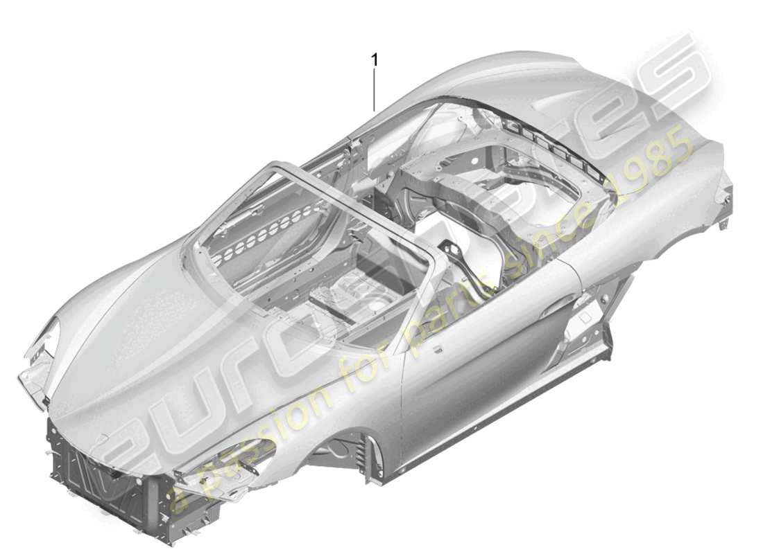 porsche 2024 (718 boxster) diagrama de piezas de la carrocería del coche