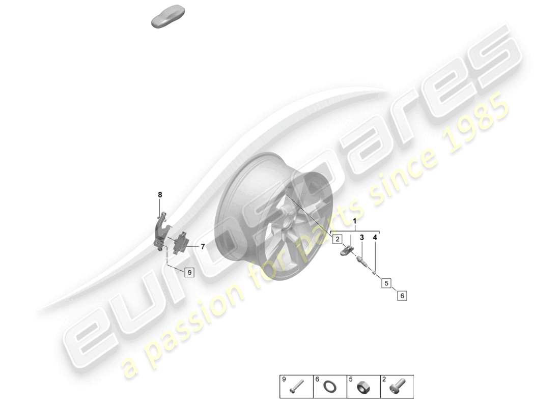 porsche 2025 (macan-e) sistema de control de presión de neumáticos diagrama de piezas