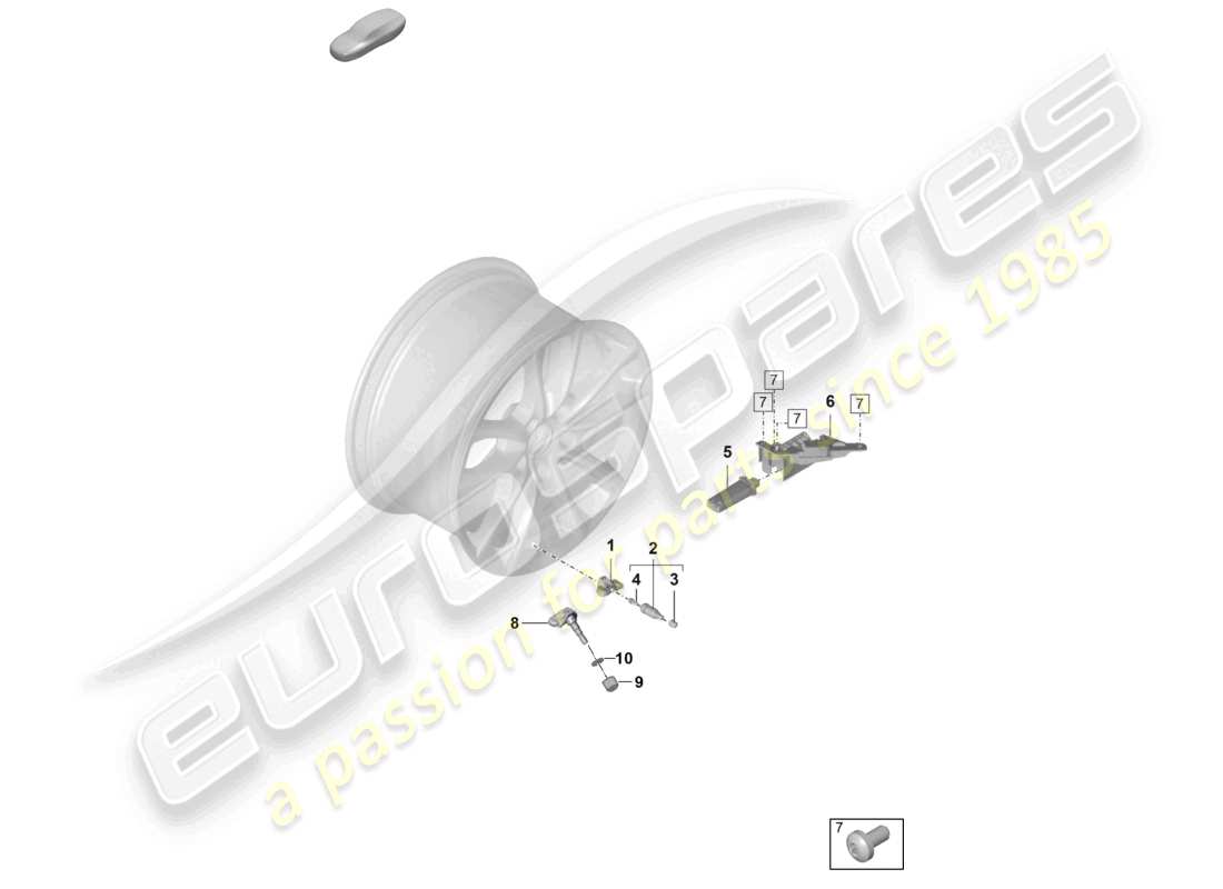 porsche 2022 (panamera 971-2) sistema de control de presión de neumáticos diagrama de piezas