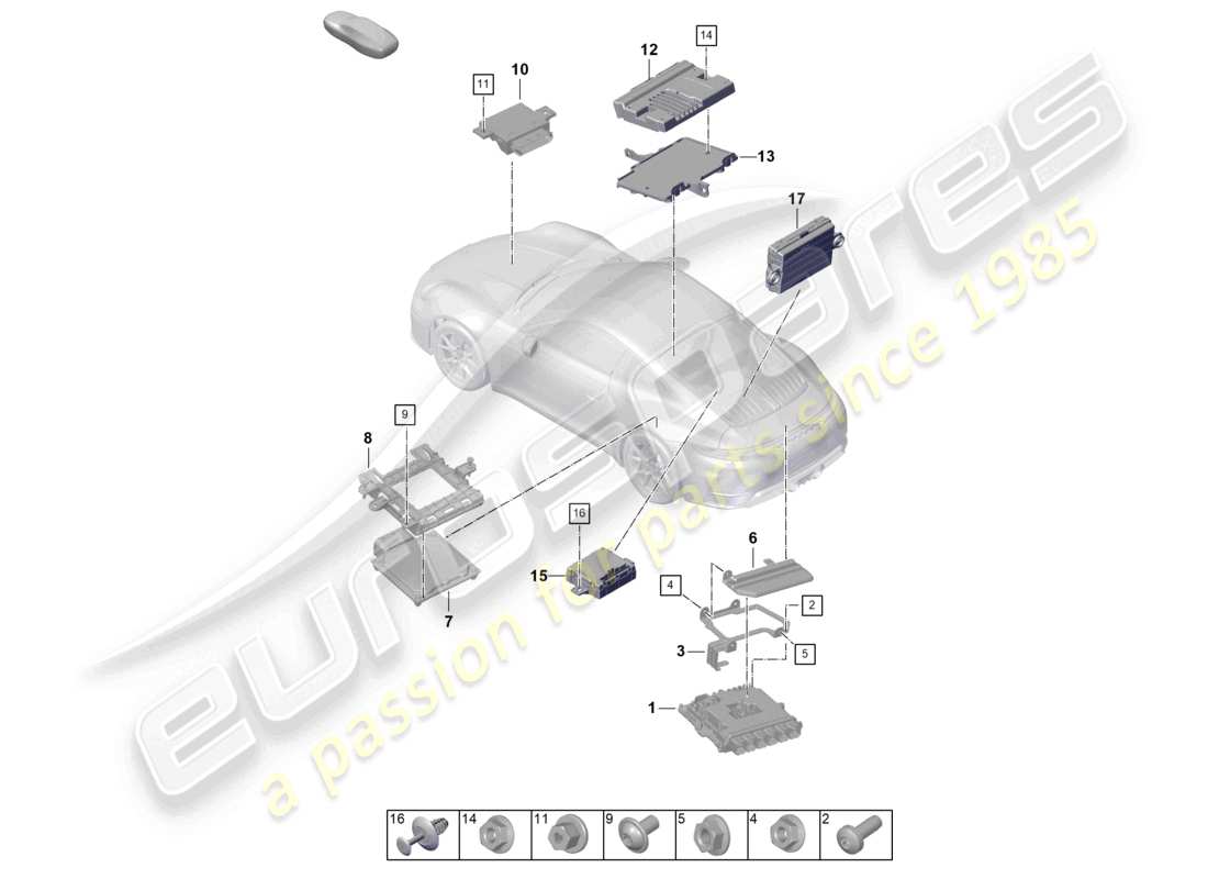 porsche 2024 (992-2) unidades de control diagrama de piezas