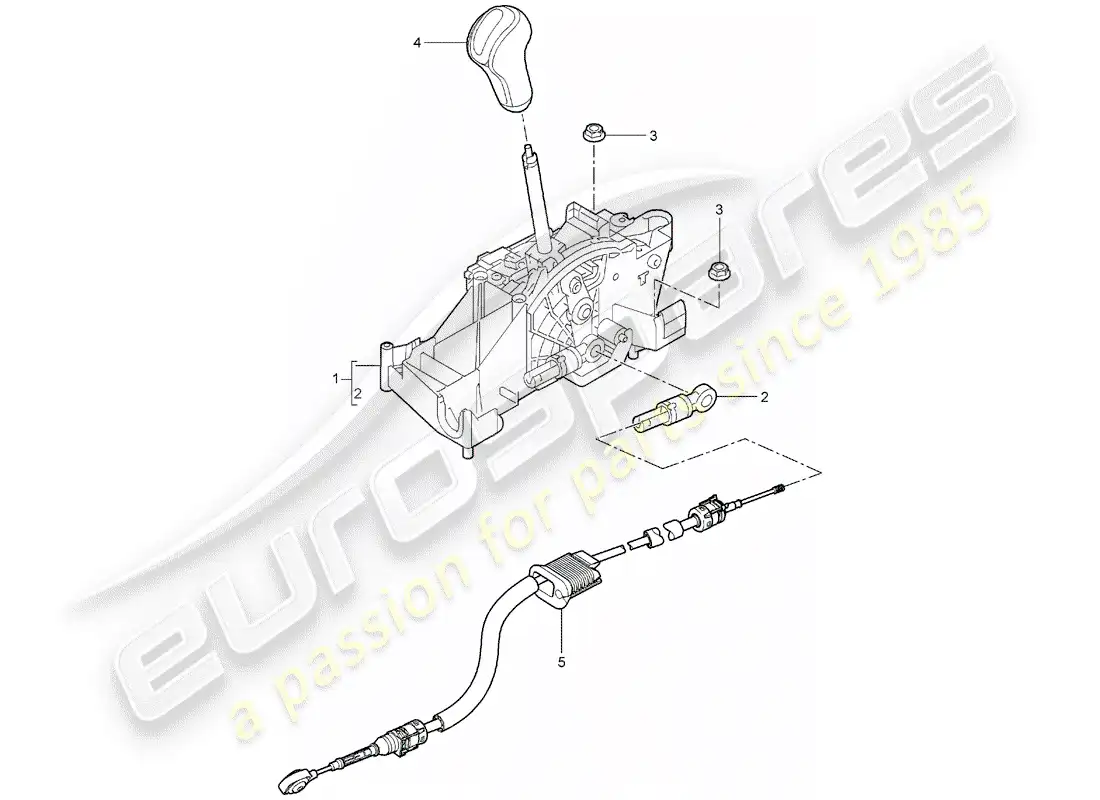 porsche 2005 (997-1) palanca selectora diagrama de piezas