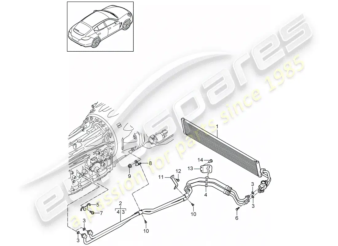 porsche 2012 (panamera 970) tiptronic diagrama de piezas