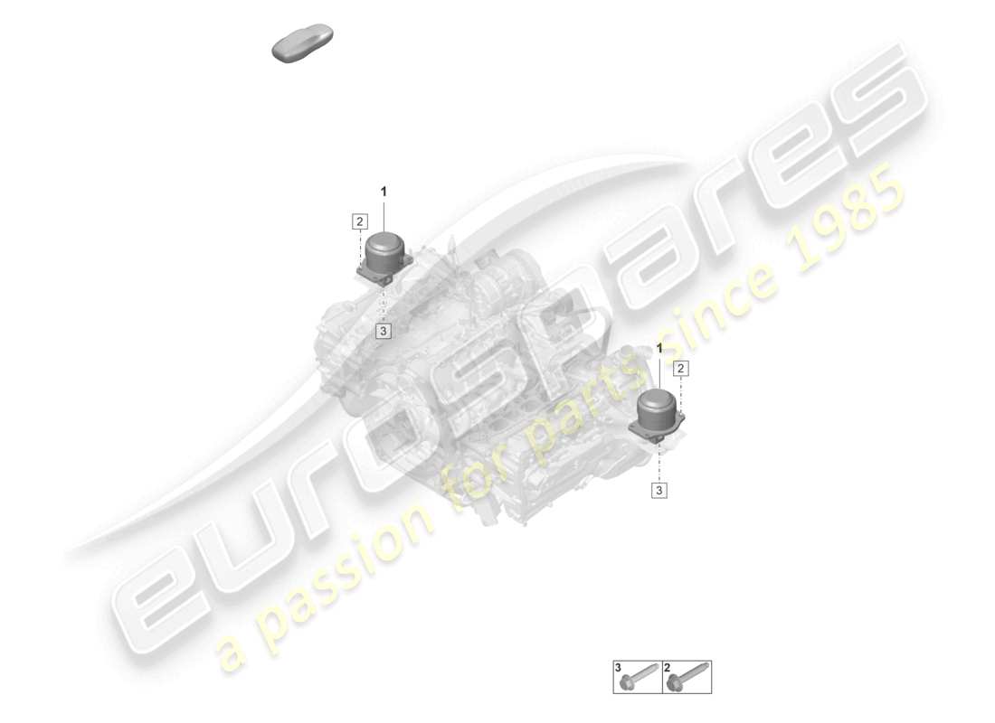 porsche 2026 (992-2 gt3/rs/st) dispositivo de elevación del motor diagrama de piezas