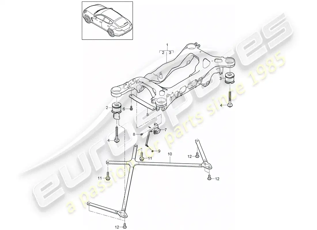 porsche 2014 (panamera 970) eje posterior diagrama de piezas