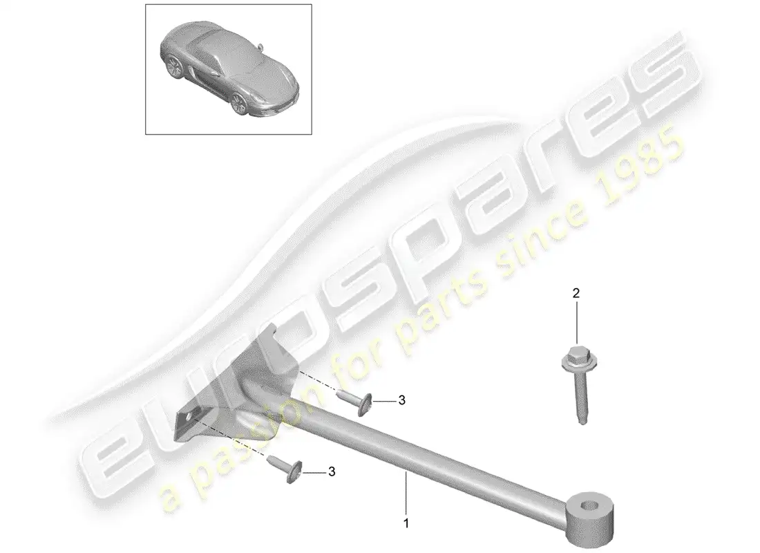 porsche 2012 (981 boxster) puntal de domo diagrama de piezas