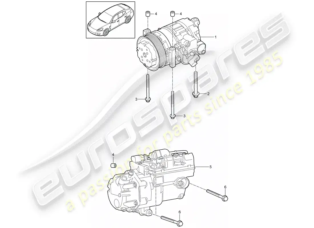 porsche 2016 (panamera 970) compresor diagrama de piezas