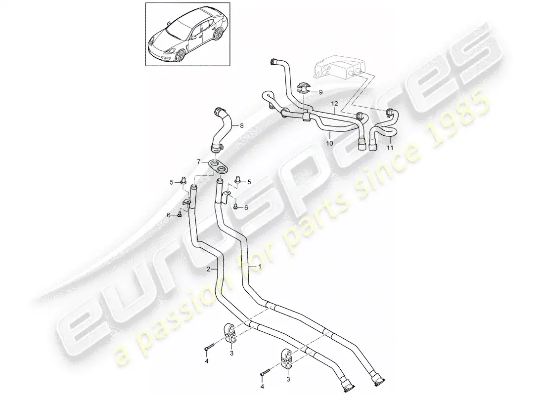 porsche 2012 (panamera 970) diagrama de piezas híbrido