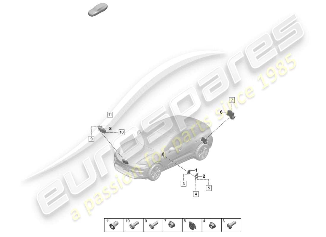porsche 2025 (macan-e) unidad de control generador de ruido sistema de sonido del motor diagrama de piezas