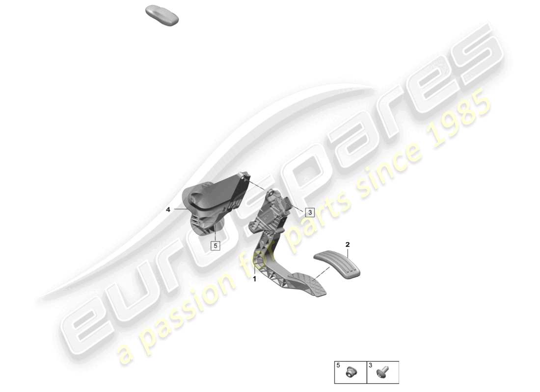 porsche 2025 (macan-e) diagrama de piezas del control del acelerador del pedal del acelerador