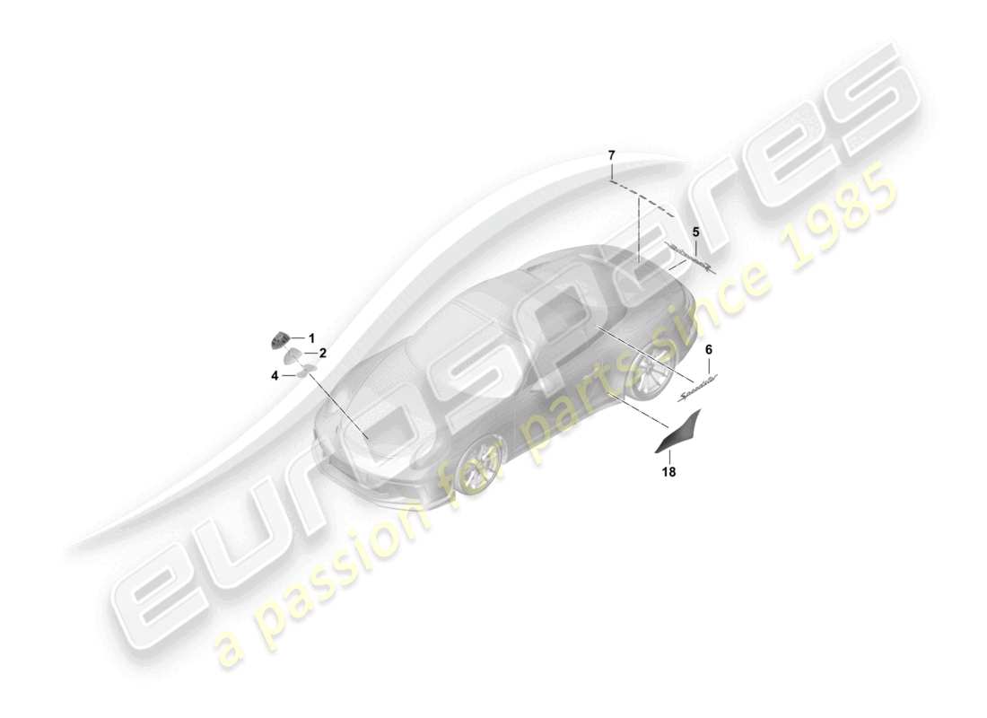 porsche 2021 (991-2 r/gt3/rs) inscripciones/letras diagrama de piezas