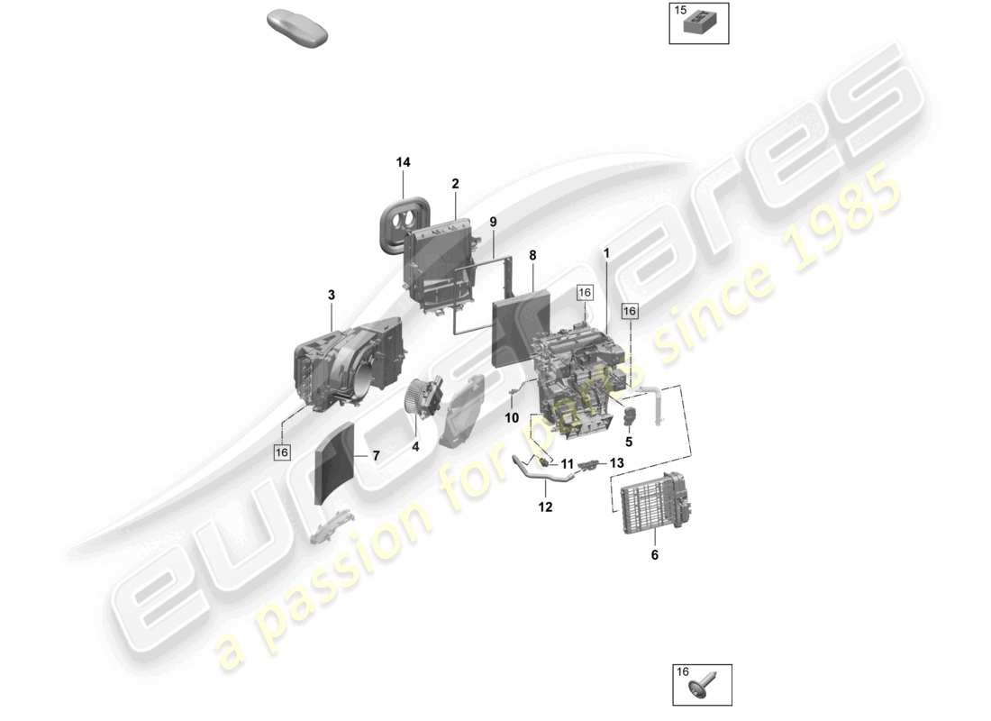 porsche 2025 (macan-e) sistema de aire acondicionado/calefacción diagrama de piezas