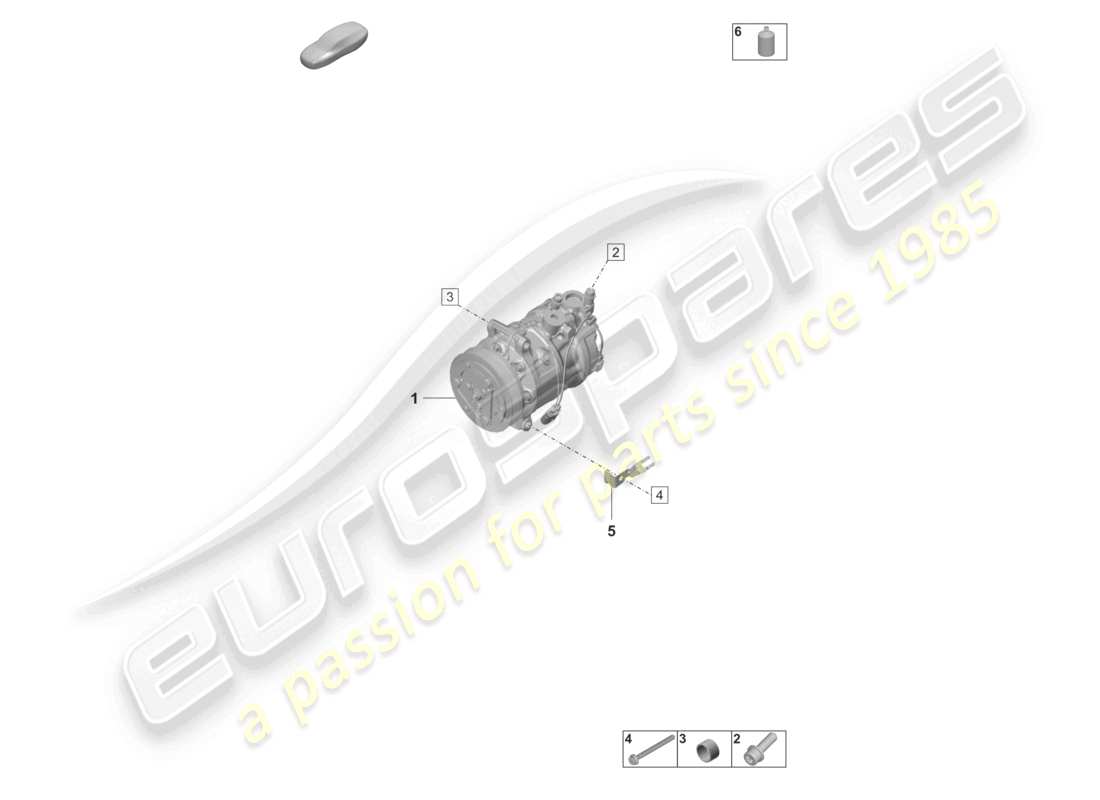 porsche 2022 (panamera 971-2) diagrama de piezas del refrigerante del compresor de aire acondicionado r134a