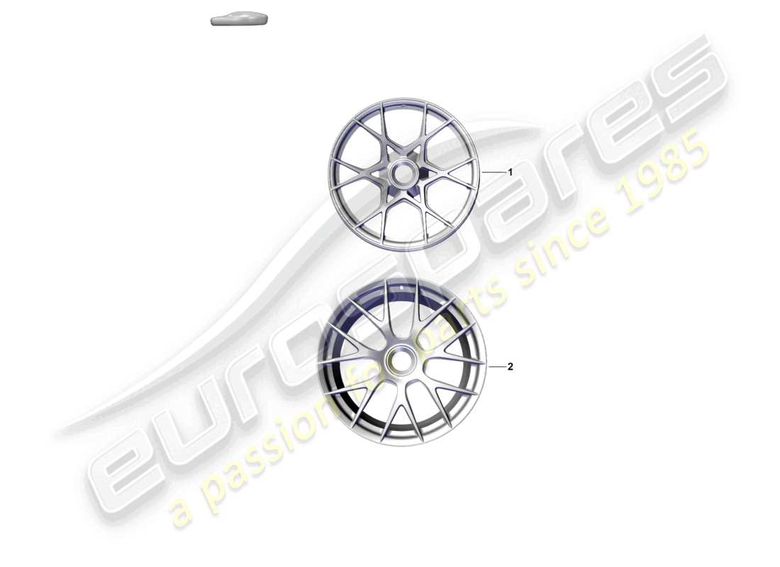 porsche 2021 (718 boxster spyder) diagrama de piezas de la rueda de aleación