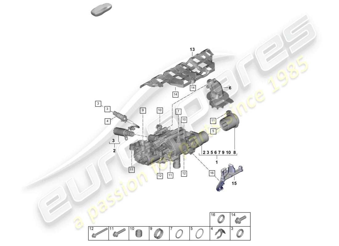 porsche 2024 (992-2) diagrama de piezas de la bomba de aceite