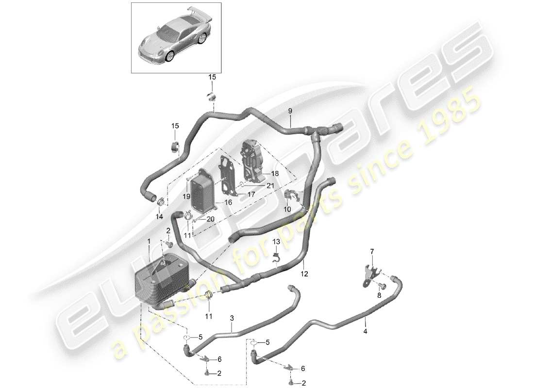 porsche 991 turbo (2018) - pdk - diagrama de piezas