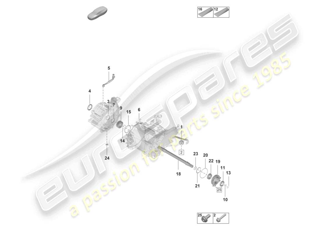 porsche 2021 (taycan 9j1-1) diferencial del eje delantero vmg00 piezas individuales diagrama de piezas