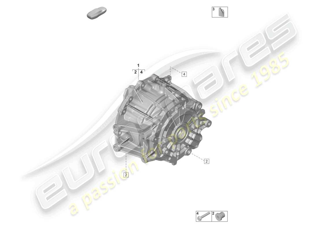porsche 2021 (taycan 9j1-1) diferencial del eje delantero diagrama de piezas