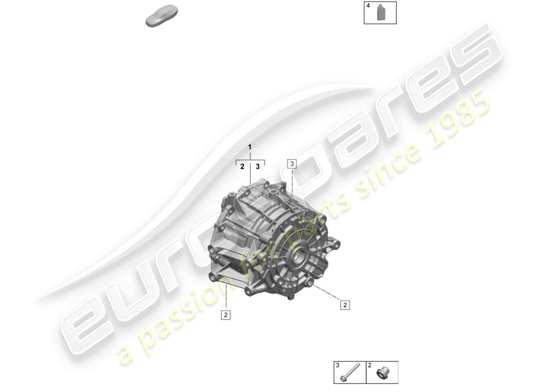porsche 2025 (taycan 9j1-2) diagrama de piezas del diferencial del eje delantero