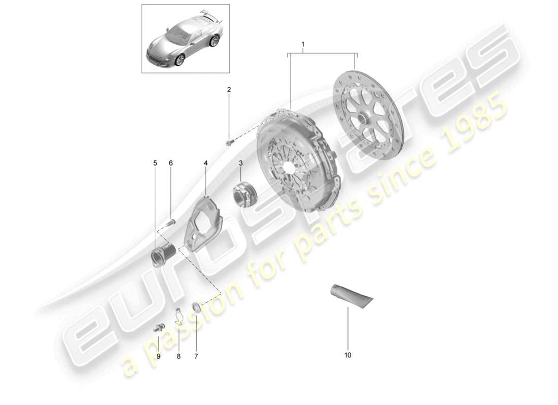 porsche 2021 (991-2 r/gt3/rs) diagrama de piezas del acoplamiento