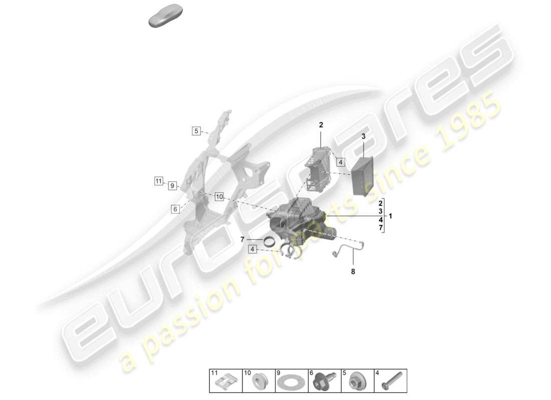 porsche 2024 (992-2) diagrama de piezas del filtro de aire