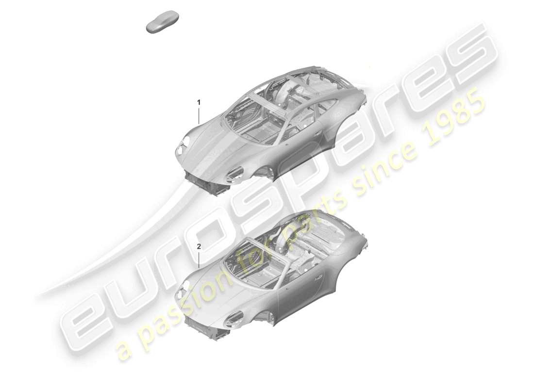 porsche 2024 (992-1) diagrama de piezas de la carrocería del coche