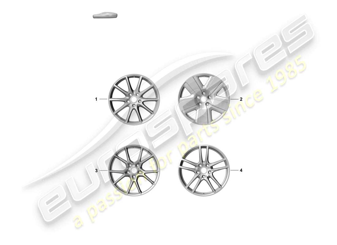 porsche 2026 (cayenne e3 pa) rueda de aleación diagrama de piezas