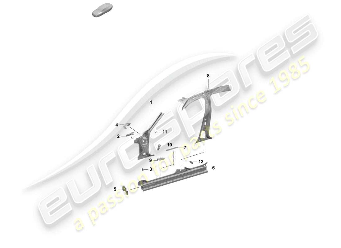 porsche 2026 (taycan 9j1-2) panel lateral, parte frontal interior, diagrama de piezas interior