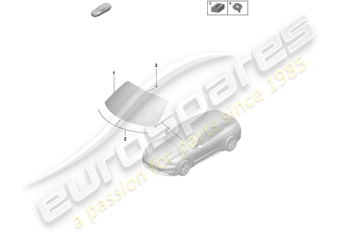 porsche 2026 (taycan 9j1-2) parabrisas ******************************* diagrama de piezas