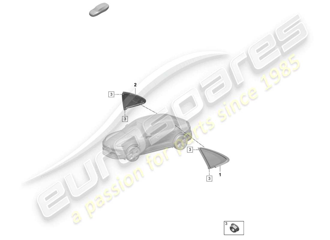 porsche 2025 (macan-e) ventana lateral (sin apertura) para panel lateral trasero diagrama de piezas