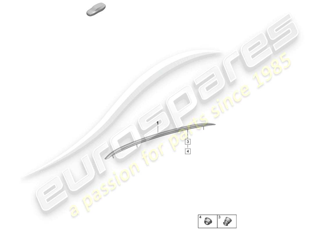 porsche 2025 (macan-e) accesorios para rieles de techo diagrama de piezas