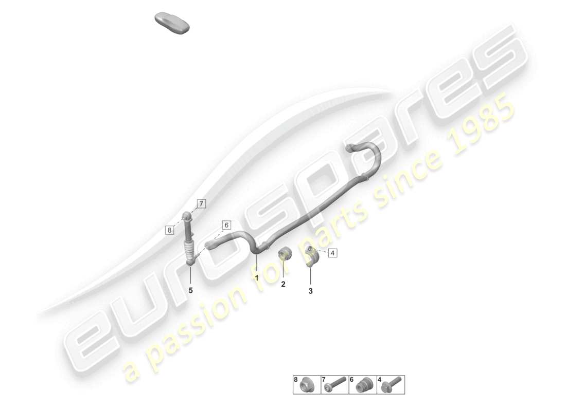 porsche 2025 (992-2 turbo / s) diagrama de piezas de la barra estabilizadora y la barra de acoplamiento pdcc