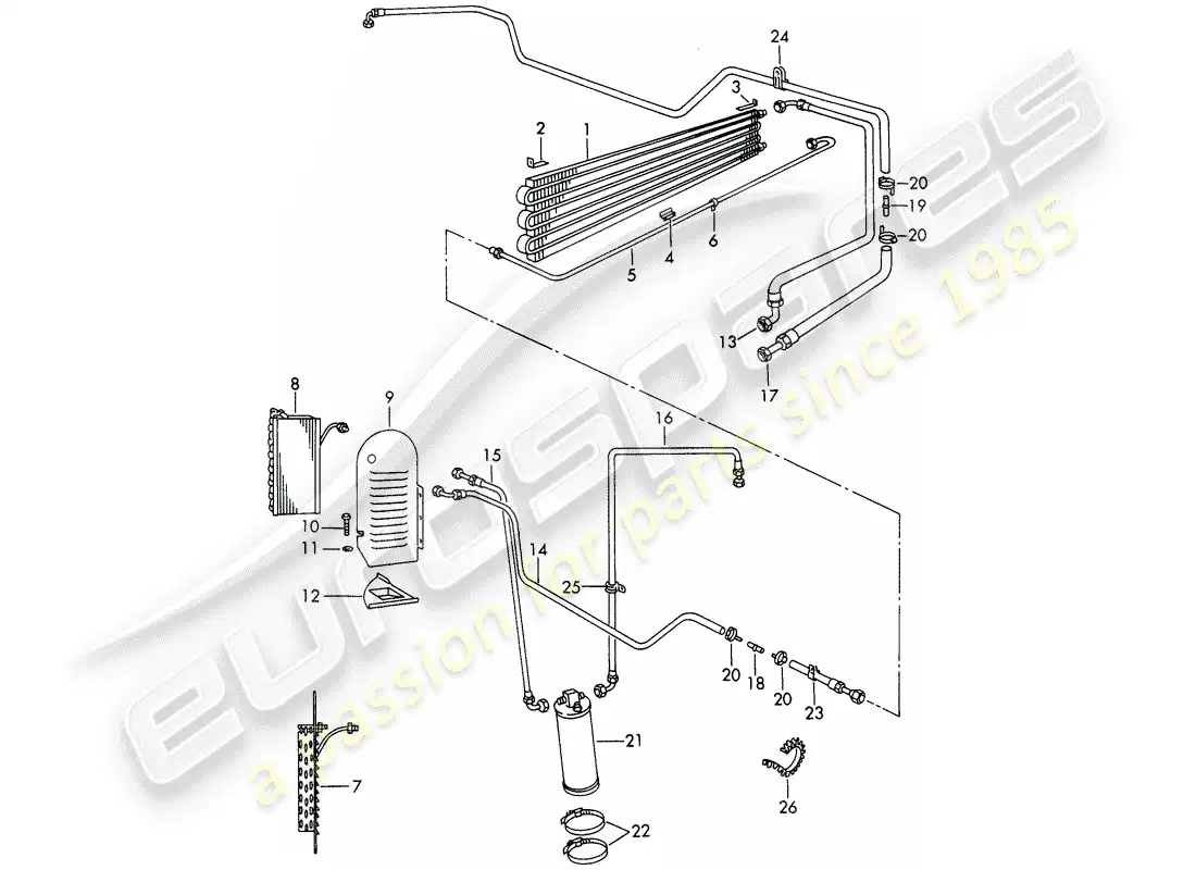 porsche 1969 (911/912) circuito refrigerante - aire acondicionado - d >> - mj 1968 diagrama de piezas