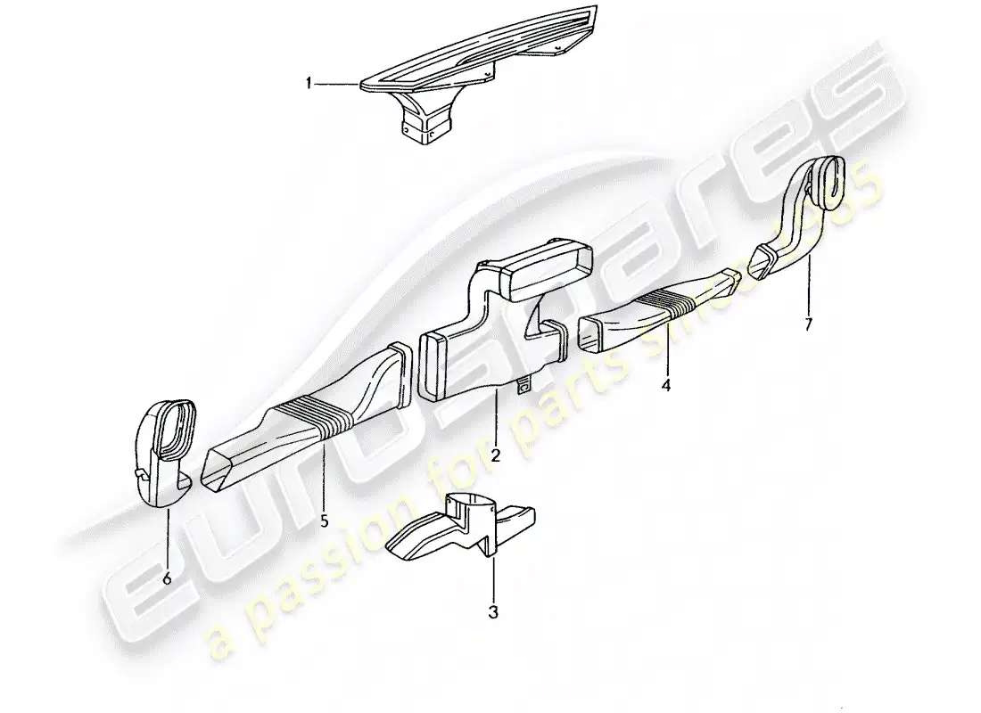 porsche 2002 (996 gt3) calentador - distribuidor de aire diagrama de piezas