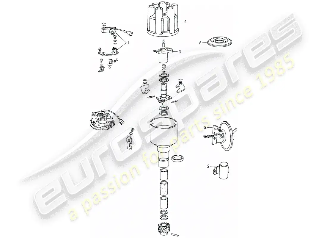 porsche 1968 (911/912) material de reparación - distribuidor - - bosch - diagrama de piezas