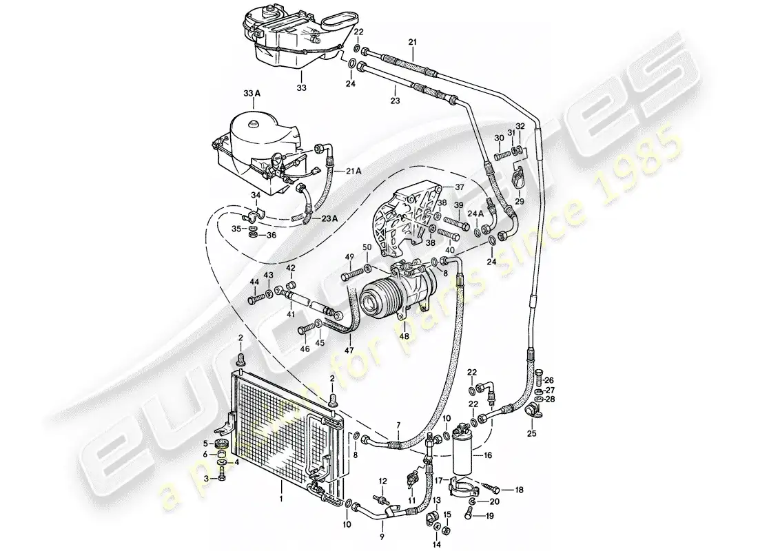 porsche 1983 (944) aire acondicionado diagrama de piezas