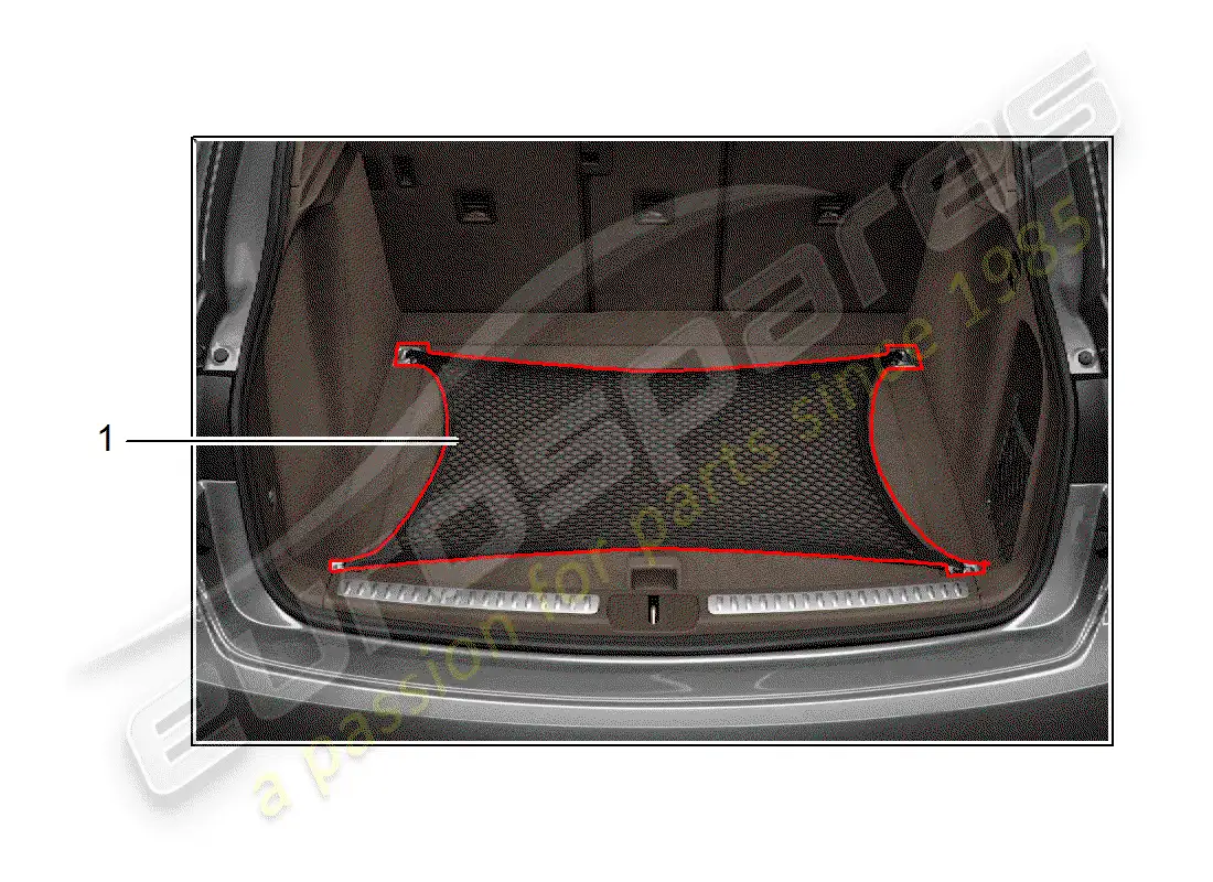 porsche 2018 (tequipment macan) red de carga diagrama de piezas
