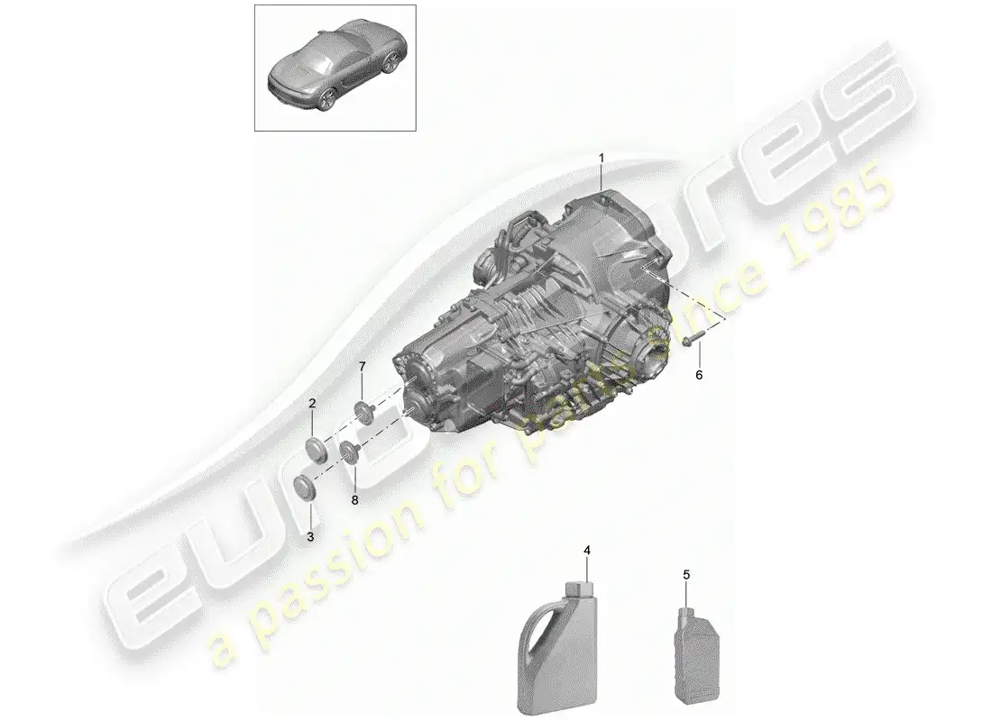 porsche 2013 (981 boxster) - pdk - diagrama de piezas
